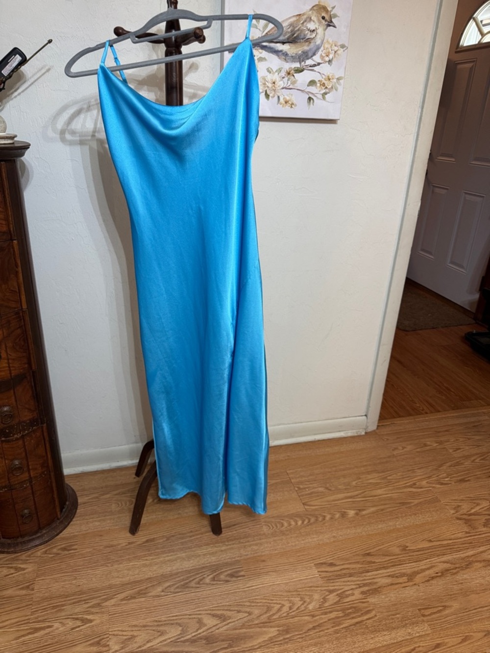 Slip Midi Dress in Bright Blue — Minimal Bias Silhouette